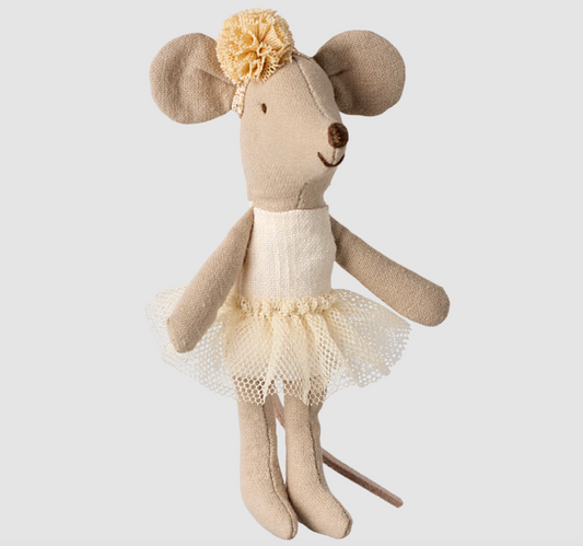 MAILEG BALLERINA MOUSE, LITTLE SISTER - OFF WHITE