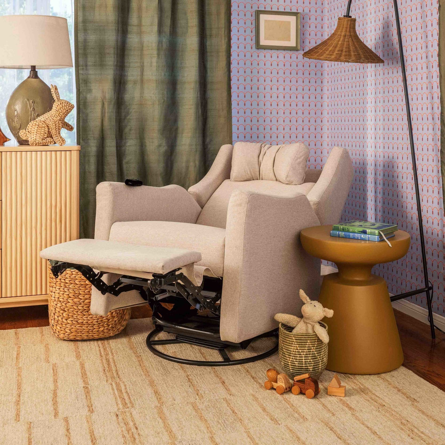 BABYLETTO KIWI DELUXE POWER RECLINER & SWIVEL GLIDER WITH HEAT AND MASSAGE