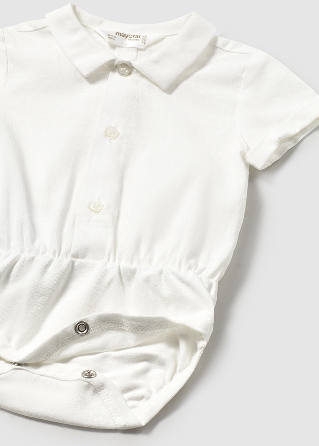 MAYORAL COLLARED BODYSUIT- NATURAL