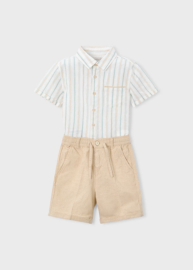 MAYORAL BOY LINEN SHORTS AND SHIRT SET