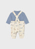 MAYORAL DUNGAREE AND SHIRT SET BLUE