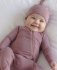 QUINCY MAE BAMBOO ZIP FOOTIE MULBERRY