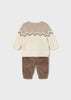MAYORAL BOY PANTS AND SWEATER SET COCOA