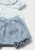MAYORAL BLOOMERS AND RUFFLED BLOUSE SET LAGOON