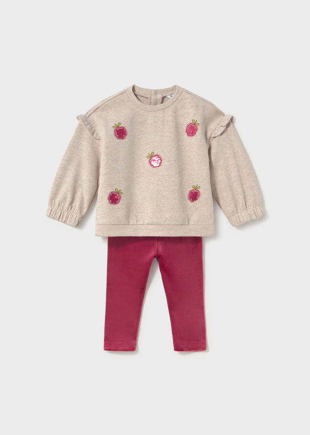 MAYORAL GIRL SWEATSHIRT AND LEGGINGS SET