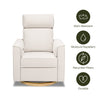 Willa Power Glider Recliner w/ adj. headrest & USB in Performance Grey Eco-Weave w/Light Wood Base