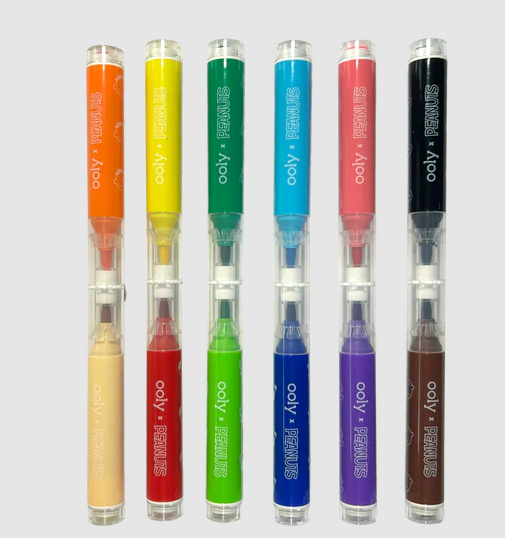 OOLY X PEANUTS DOUBLE-ENDED BRUSH AND STAMP MARKERS