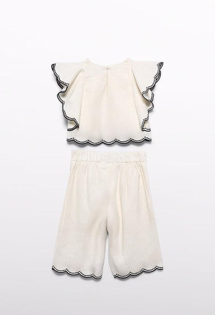 ABEL & LULA EMBROIDERED CULOTTE PANTS SET