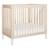 Gelato 4-in-1 Convertible Mini Crib and Twin bed in Natural Walnut Finish with Gold Feet