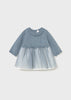 MAYORAL NEWBORN GIRL TULLE AND KNIT DRESS