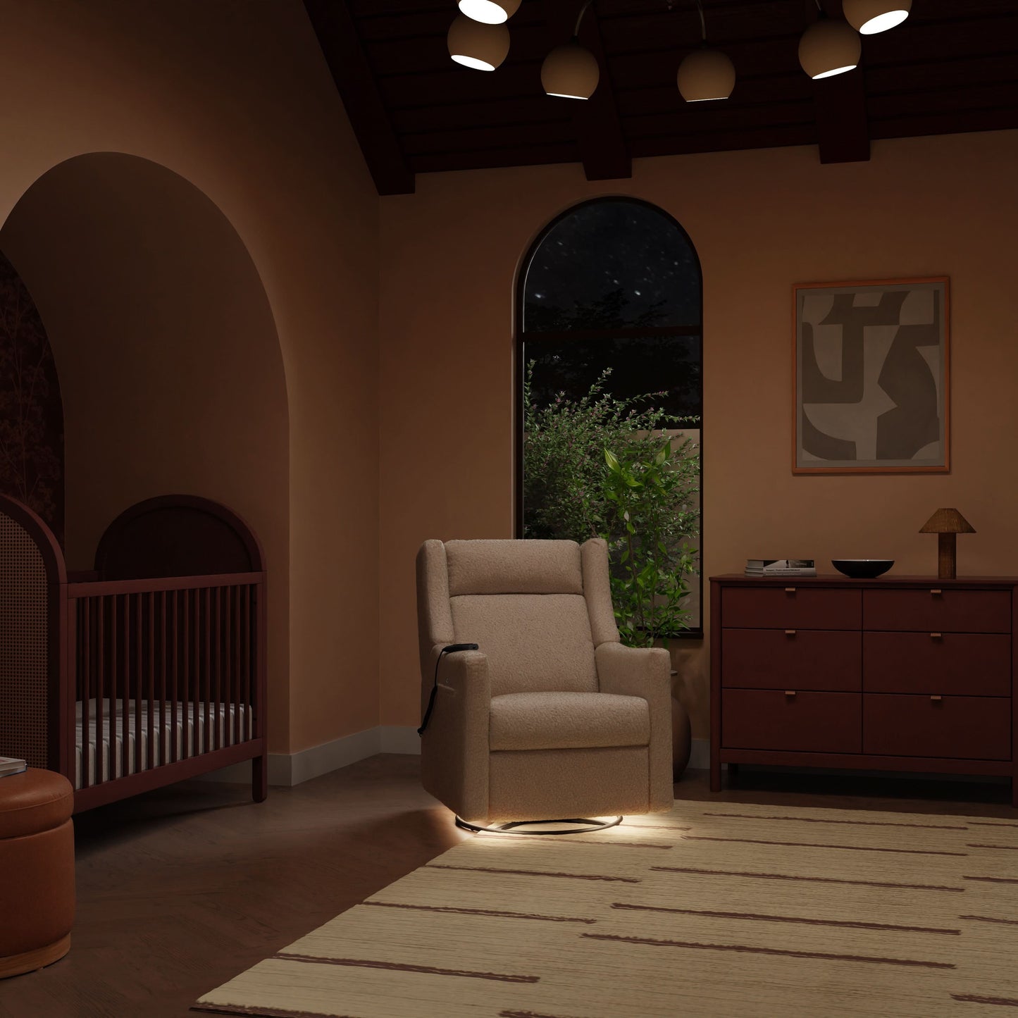 BABYLETTO KIWI DELUXE POWER RECLINER & SWIVEL GLIDER WITH HEAT AND MASSAGE