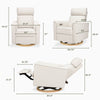 Willa Power Glider Recliner w/ adj. headrest & USB in Performance Grey Eco-Weave w/Light Wood Base