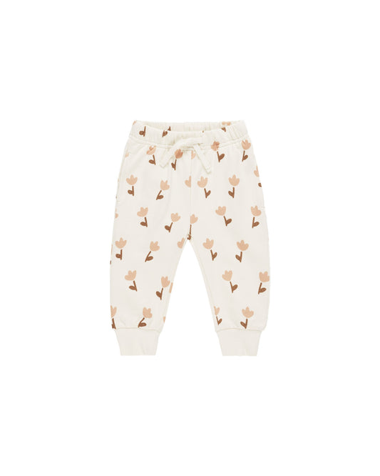 QUINCY MAE RELAXED FLEECE SWEATPANT - TULIPS