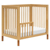 Gelato 4-in-1 Convertible Mini Crib and Twin bed in Natural Walnut Finish with Gold Feet