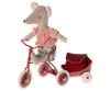 MAILEG TRICYCLE MOUSE, BIG SISTER - RED