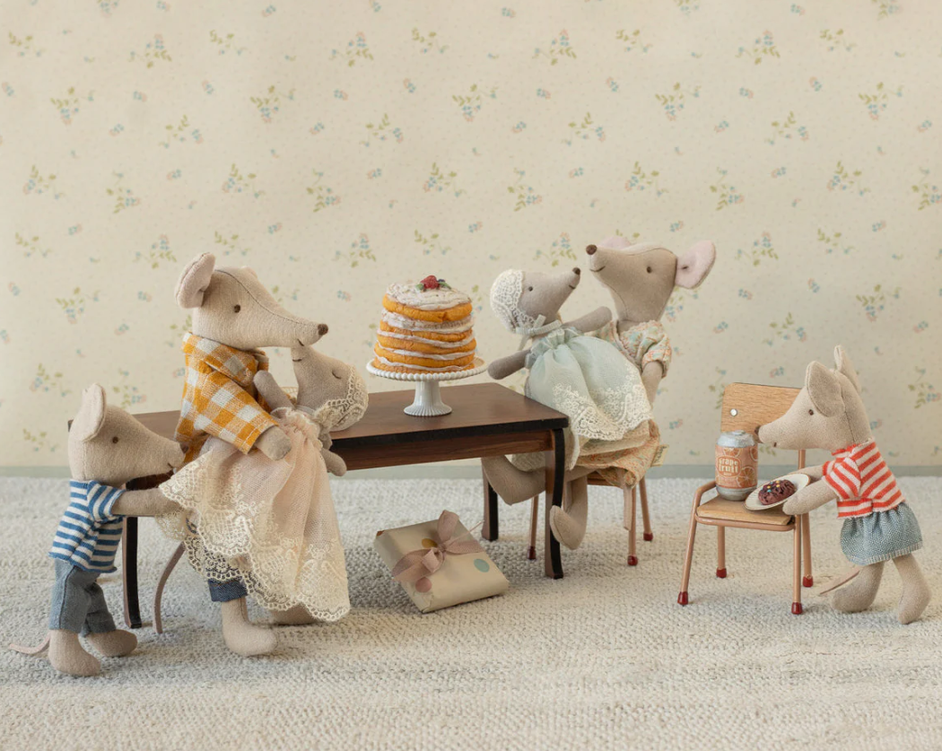 MAILEG BABY MOUSE IN GOWN - MINT