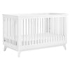 Scoot 3-in-1 Convertible Crib w/ToddlerBedConversion Kit in White/WashedNatural