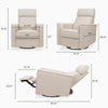 Willa Power Glider Recliner w/ adj. headrest & USB in Performance Grey Eco-Weave w/Light Wood Base