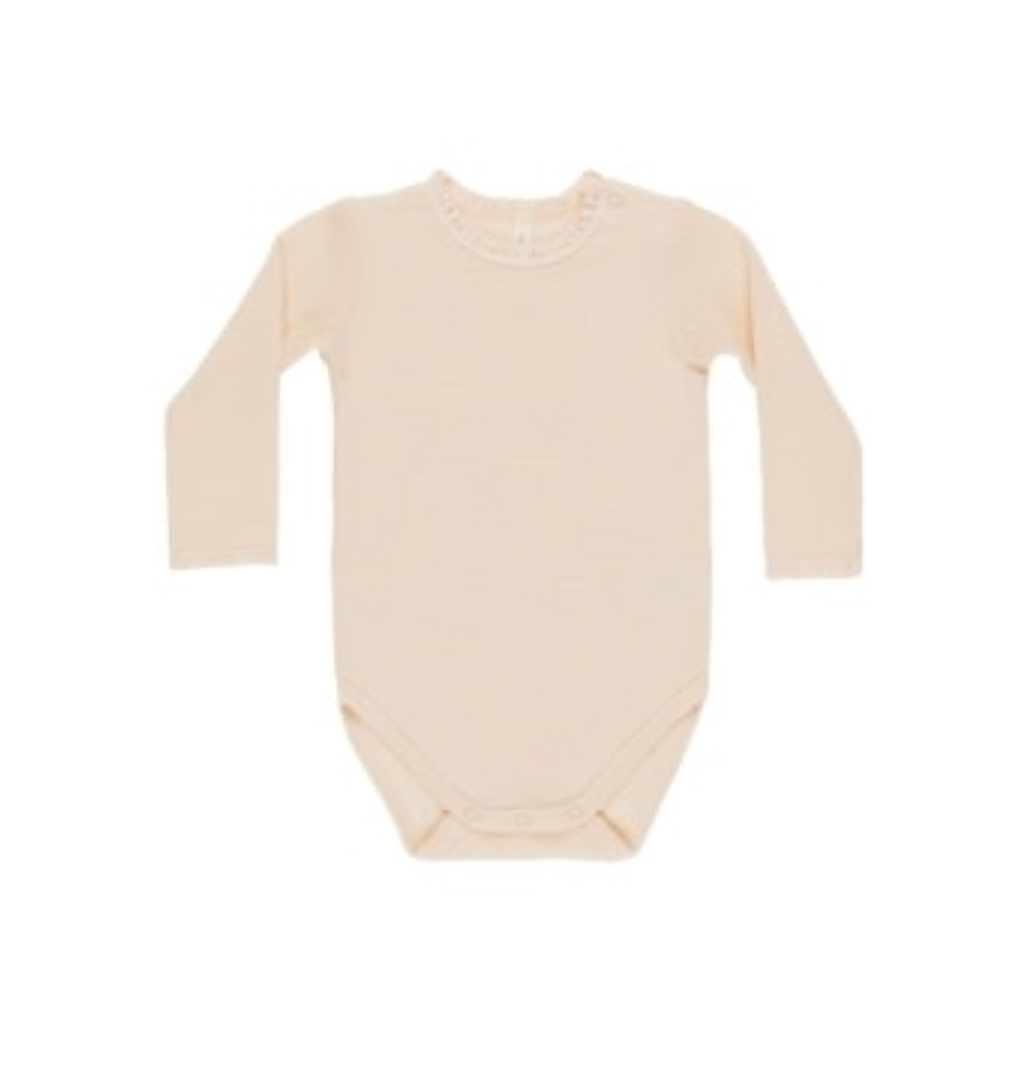 WAFFLE LONG SLEEVE BODYSUIT || ANTIQUE