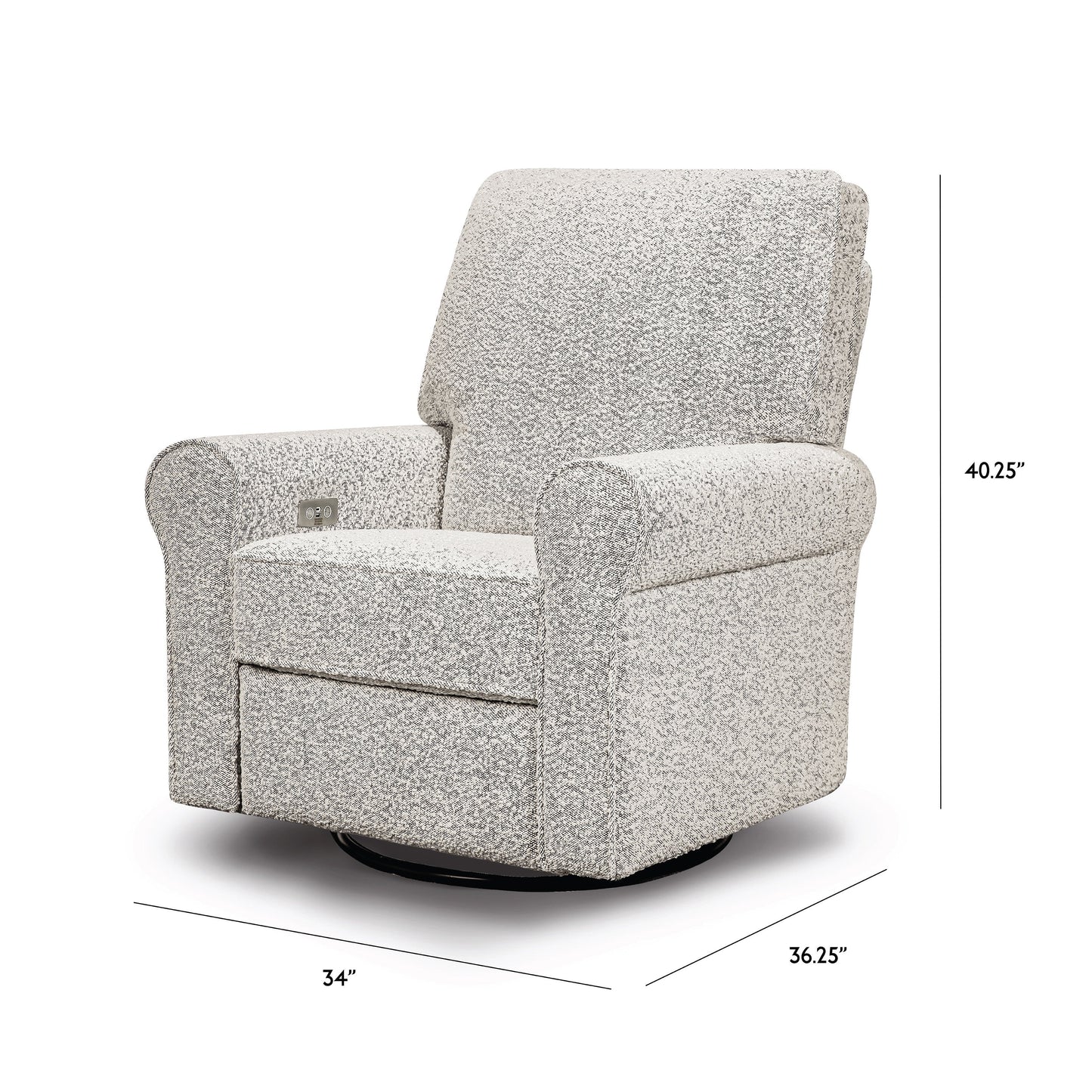 MONOGRAM BY NAMESAKE MONROE POWER RECLINER AND SWIVEL GLIDER IN BOUCLE Black White Boucle
