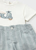 MAYORAL LINEN SHORTS AND T-SHIRT 2-PIECE SET JADE