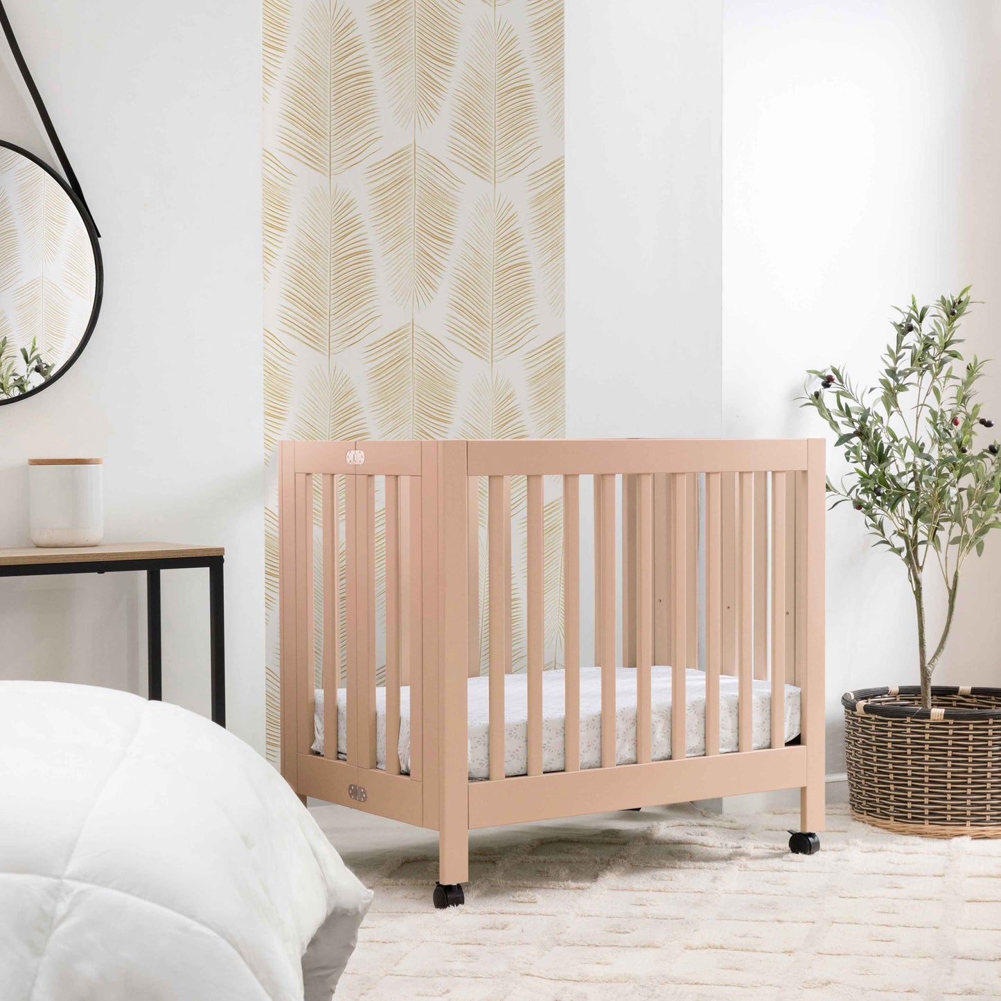 Origami Mini Crib in Light Sage