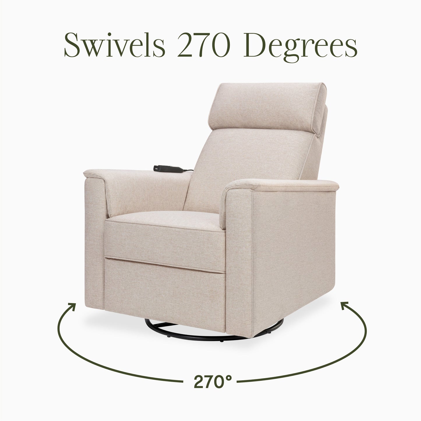 Willa Deluxe Power Glider Recliner w/Heat&Massage in Performance Beach Eco-Weave