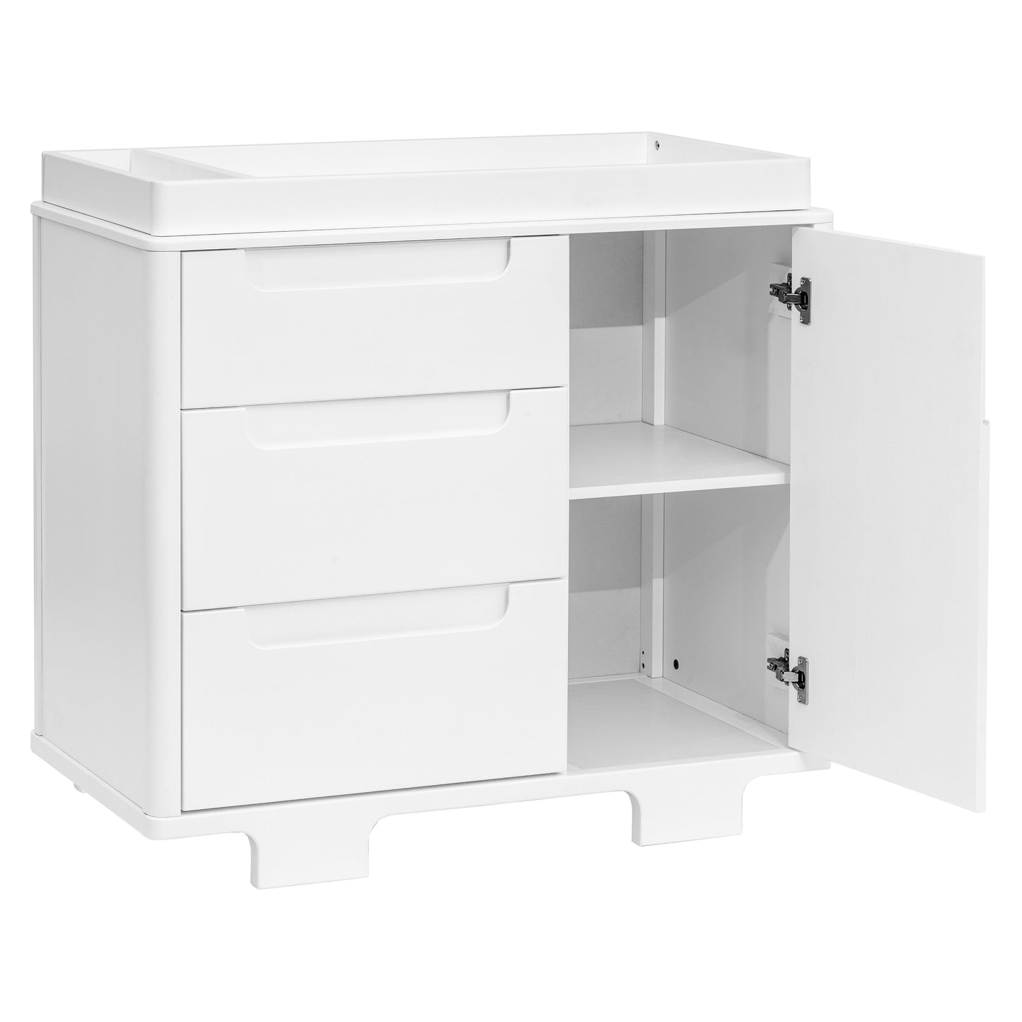 Yuzu 3-Drawer Changer Dresser in White/Natural