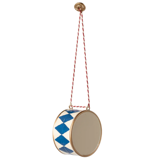 MAILEG METAL ORNAMENT, LARGE DRUM - DARK BLUE