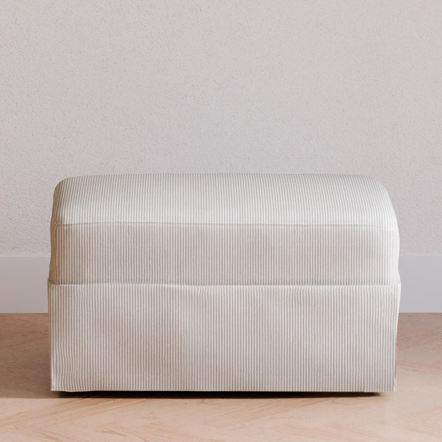Crawford Gliding Ottoman in Tan Gingham