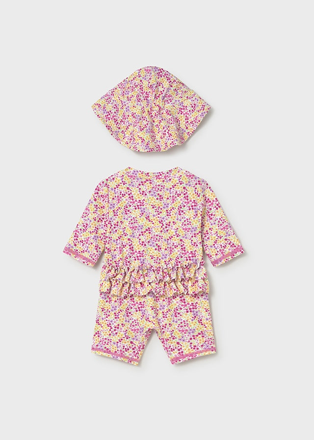 MAYORAL NEWBORN GIRL 2-PIECE SWIM SET WITH SUN PROTECTION