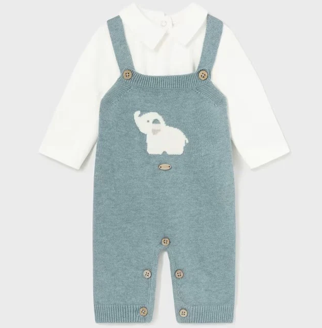 MAYORAL KNIT DUNGAREES SET