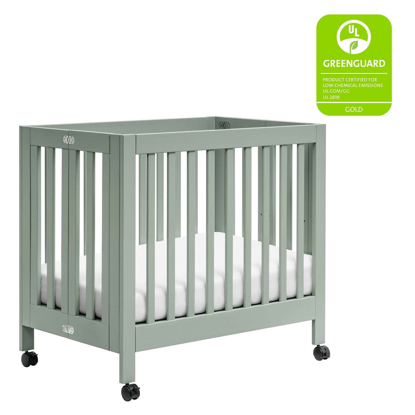 Origami Mini Crib in Light Sage