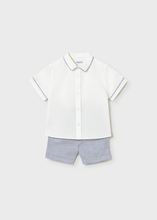 MAYORAL LINEN SHORTS AND SHIRT 2-PIECE SET