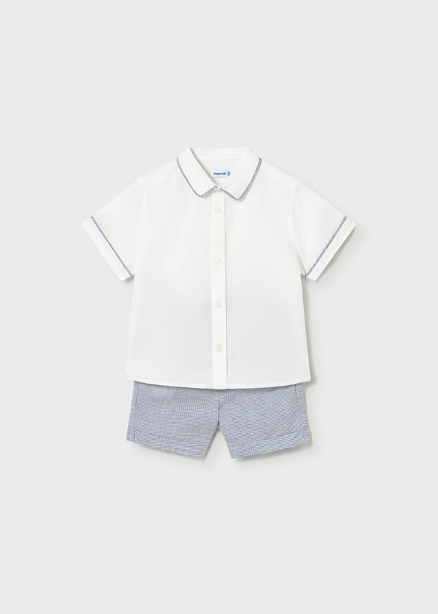 MAYORAL LINEN SHORTS AND SHIRT 2-PIECE SET
