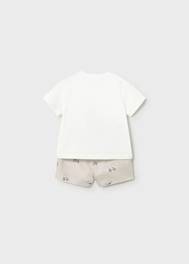MAYORAL BOY SHORTS AND TEDDY BEAR T-SHIRT SET