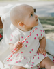 DEUX PAR DEUX COTTON RIB JERSEY TOP AND SHORT SET WHITE PRINTED STRAWBERRIES