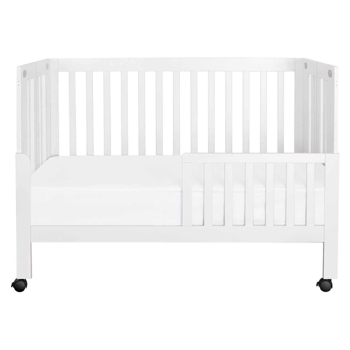 Maki Full-Size Folding Crib w/ Toddler Bed Conversion Kit in Honey