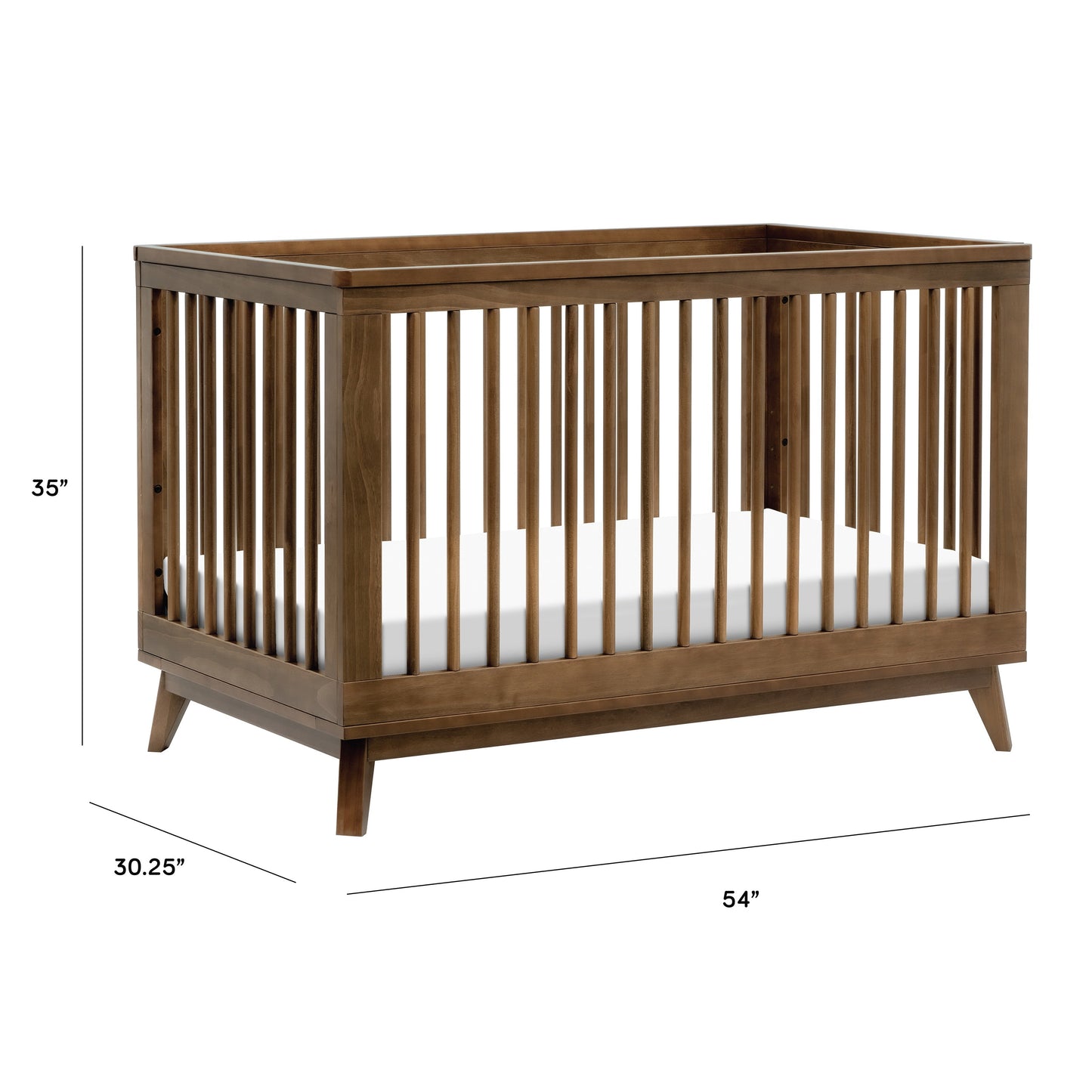 Scoot 3-in-1 Convertible Crib w/ToddlerBedConversion Kit in White/WashedNatural