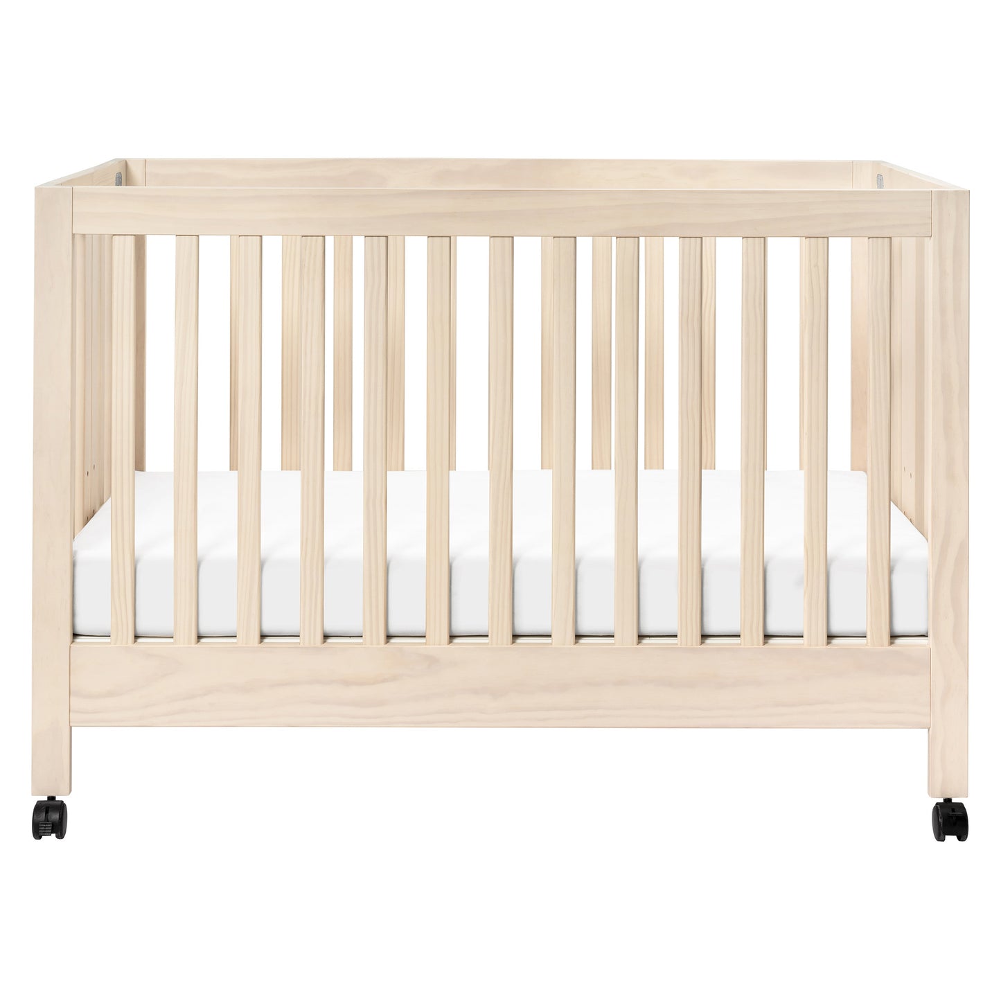 Maki Full-Size Folding Crib w/ Toddler Bed Conversion Kit in Honey