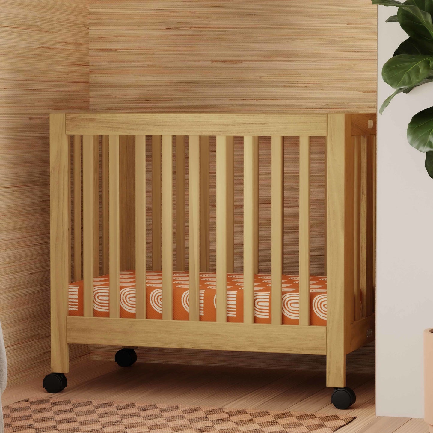 Origami Mini Crib in Light Sage