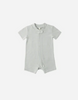 QUINCY MAE SHORT SLEEVE SLEEPER MICRO SAGE STRIPE