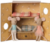 MAILEG BALLET MICE IN DANCE STUDIO, LITTLE SISTER AND BROTHER