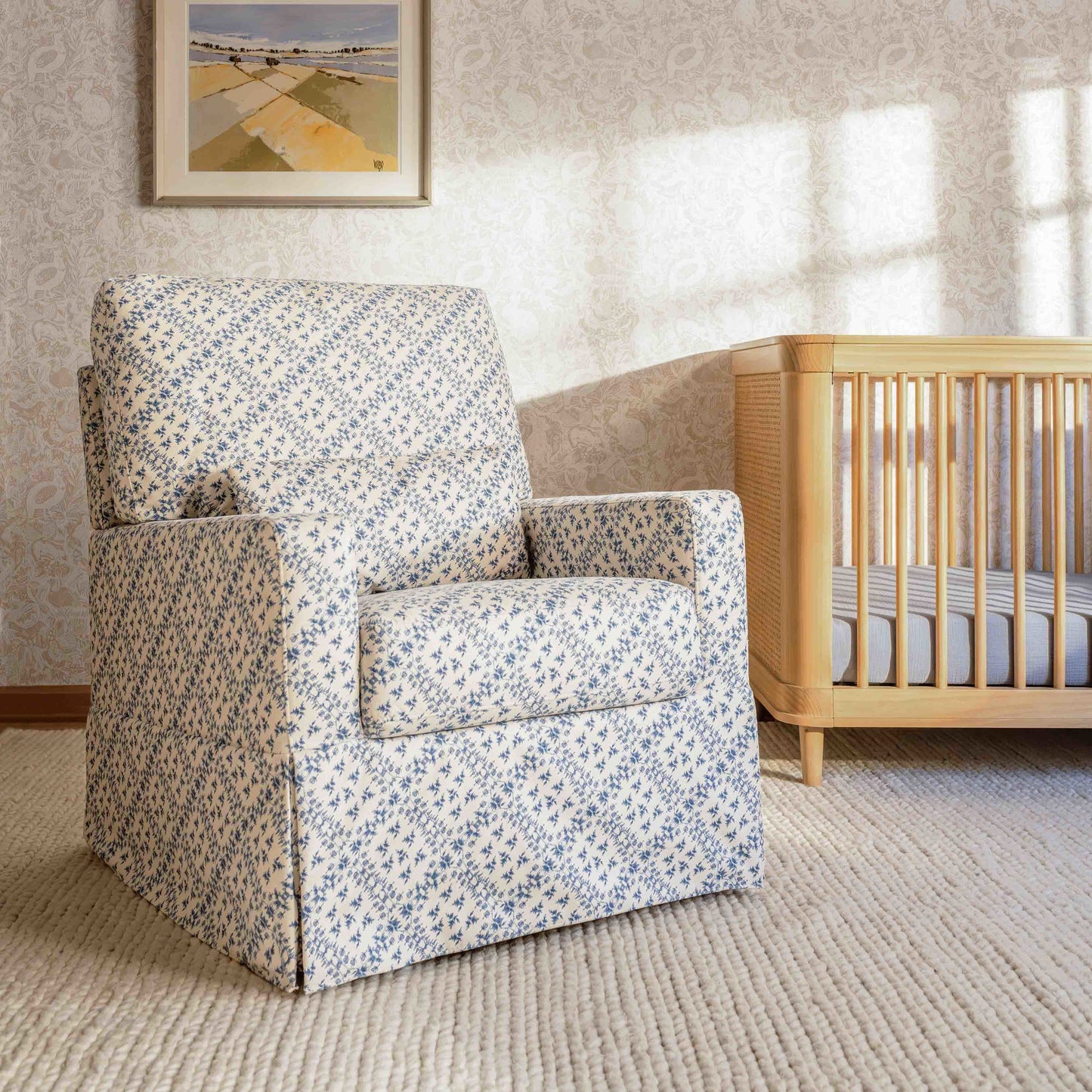 SARAH FLINT X NAMESAKE CRAWFORD SWIVEL GLIDER IN ECO-PERFORMANCE FABRIC | WATER REPELLENT & STAIN RESISTANT