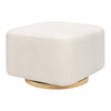 Kiwi Gliding Ottoman in Ivory Boucle w/ Gold Base