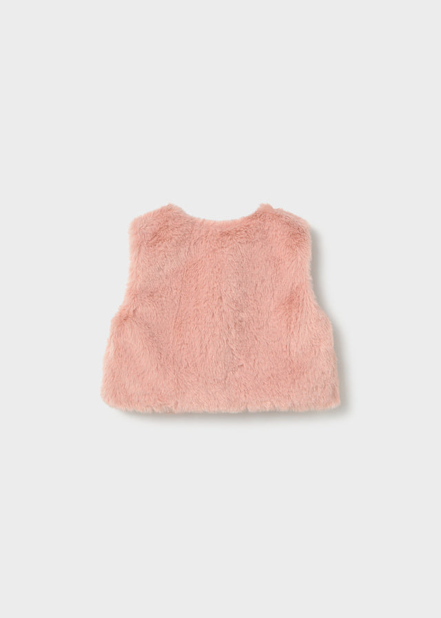 MAYORAL FAUX FUR VEST PINK