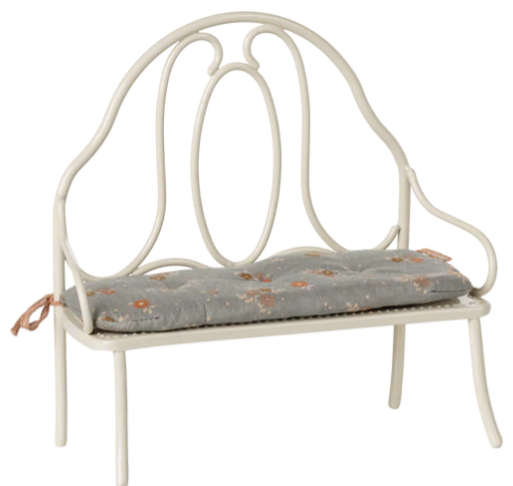 VINTAGE BENCH, MINIATURE OFF WHITE
