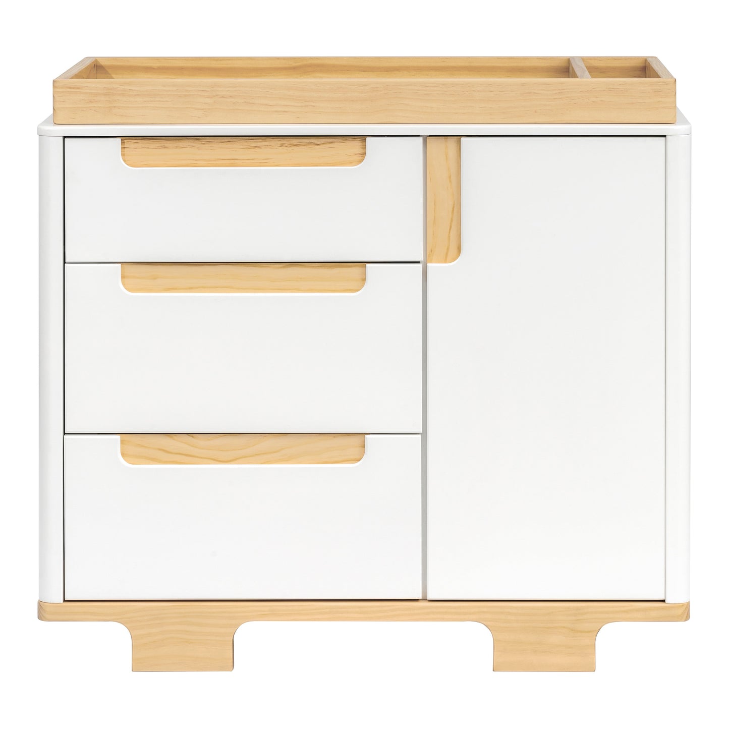 Yuzu 3-Drawer Changer Dresser in White/Natural