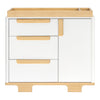 Yuzu 3-Drawer Changer Dresser in White/Natural