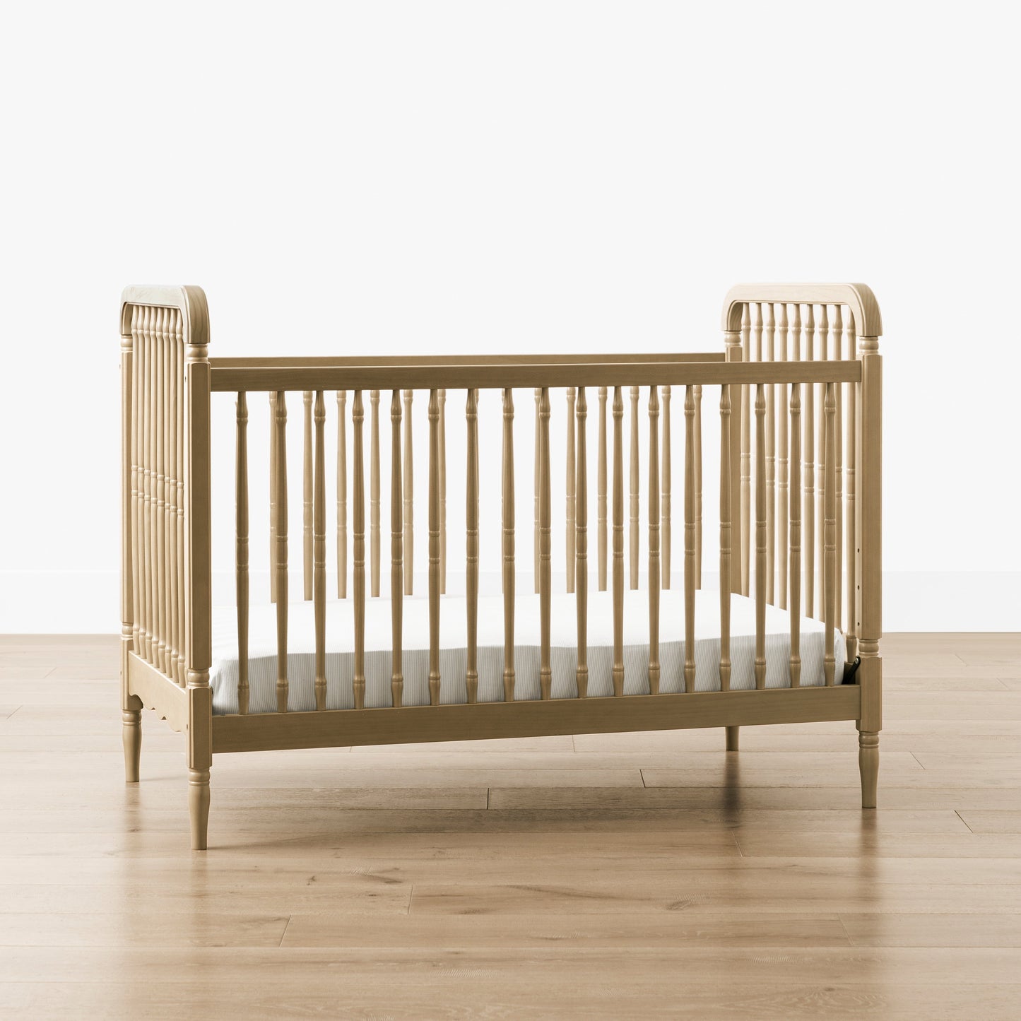 Liberty 3-in-1 Convertible Spindle Crib w/Toddler Bed Conversion Kit in Dusty Rose